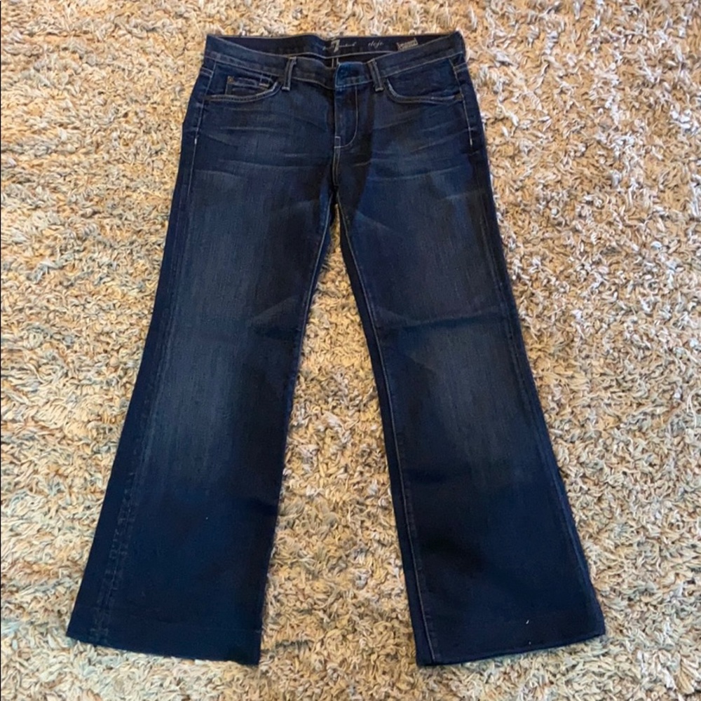 Dojo 7 jeans. Flare. Dark wash. Great condition.